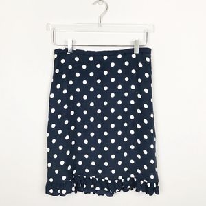French Connection Polka Dot Ruffle Hem Skirt